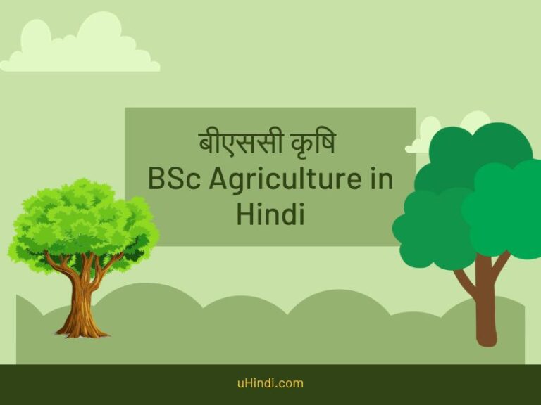 बीएससी कृषि Bsc Agriculture In Hindi Uhindi